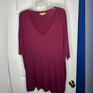 Burgundy T-shirt dress